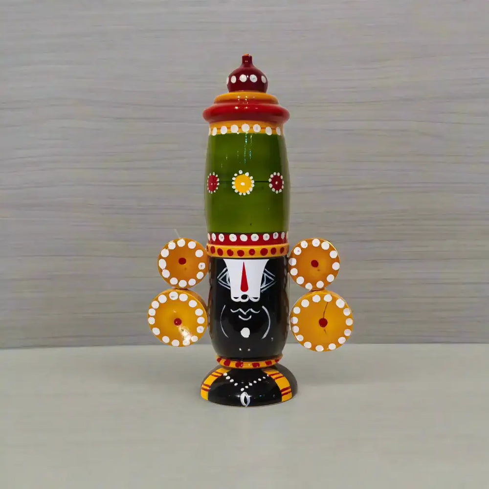 Authentic Turned Wood Etikoppaka Venkateswara Decorative Piece Etikoppaka Lacquerware