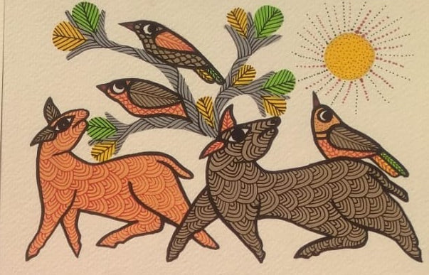 Gond Art Greeting Card – Nature’s Harmony Paintings