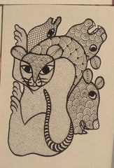 Jungle Totem Interwoven Gond Tale in Vibrant Tribal Art Paintings