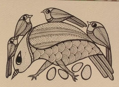The Guardian’s Nest – Intricate Tribal Folk Art Print Paintings