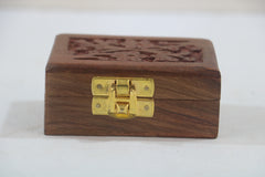 Wooden Jewelry Storage Box – Carved & Polished Finish