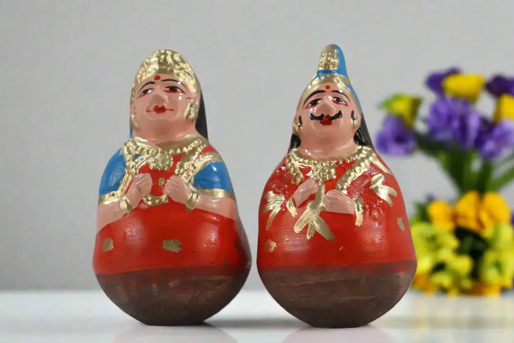 Golu King and Queen Dolls – Traditional Thanjavur Handcrafted Set Alagu Sundaram