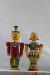 Channapatnam Wooden Marriage Couple Figurine – Traditional Handmade Craft