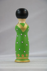 Handpainted Lady Peg Doll – Elegant Wooden Toy BHARAT HANDICRAFTS