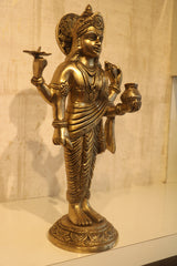 Standing Brass Idol of Lord Dhanvantari