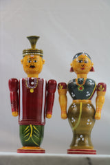 Channapatnam Wooden Marriage Couple Figurine – Traditional Handmade Craft