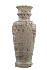 Decorative Flower Vase Lamp – Intricate Jali Carving Inspired by Kashi Temples