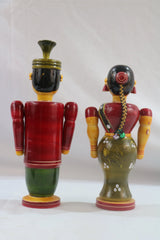 Channapatnam Wooden Marriage Couple Figurine – Traditional Handmade Craft Wooden Lacquerware&toys