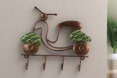 Iron Hand Painted Scooters Wall Hanger