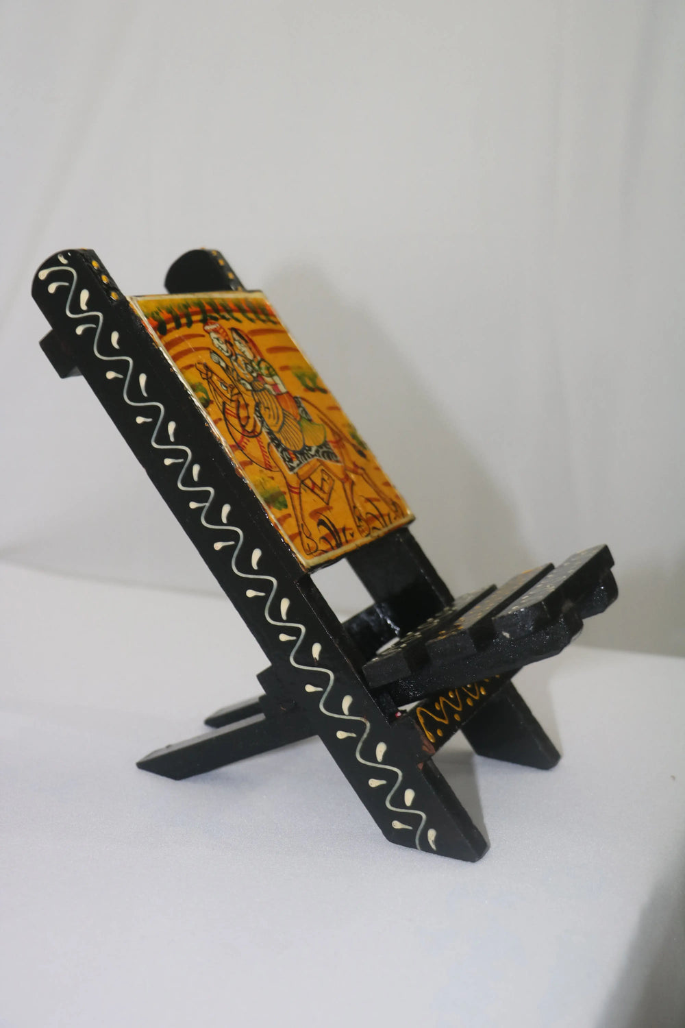 Handcrafted Wooden Mobile Stand | Colorful Hand-Painted Design maruthi handicrafts