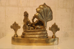 Brass Lord Vishnu and Lakshmi on Sheshnag Idol