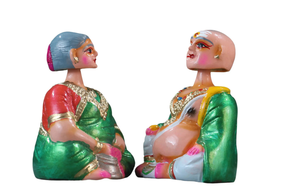 Traditional Thanjavur Dolls – Handcrafted South Indian Golu Figurines Alagu Sundaram