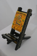 Handcrafted Wooden Mobile Stand | Colorful Hand-Painted Design