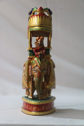 Handcrafted Wooden Elephant Ambari Pallaki | Colorful Hand-Painted Art