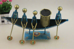 Iron Hand Painted Ship Pen Stand