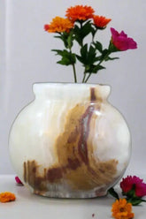Handcrafted Onyx Marble – Traditional Puja Water Pot Marble Soft Stone