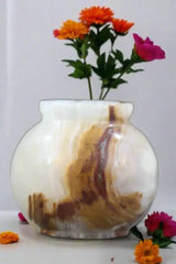 Handcrafted Onyx Marble – Traditional Puja Water Pot Marble Soft Stone