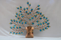 Wrought Iron Hand-painted Golden Small Tree Wall Decor Hanging