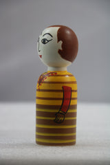 Charming Yellow Girl Peg Doll – Hand-Painted & Kid-Safe