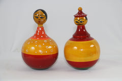 Channapatna Balancing Fatty Lady Toy – Handcrafted Wooden Fun Decor | Kallada Self Balancing Stress Toy – Relaxing Wooden Desk Gadget