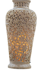 Decorative Flower Vase Lamp – Intricate Jali Carving Inspired by Kashi Temples