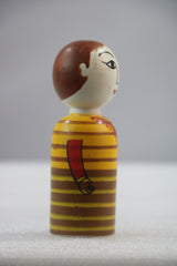Charming Yellow Girl Peg Doll – Hand-Painted & Kid-Safe