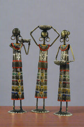 Iron Figurine Tagari Doll Light Candle Holder Set of 3