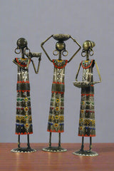 Iron Figurine Tagari Doll Light Candle Holder Set of 3