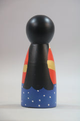 Handcrafted Wonder Woman Wooden Peg Doll – Kid-Safe & Decorative