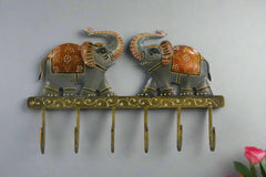 Iron Hand Painted Elephant Wall Hangers Iron Decorative