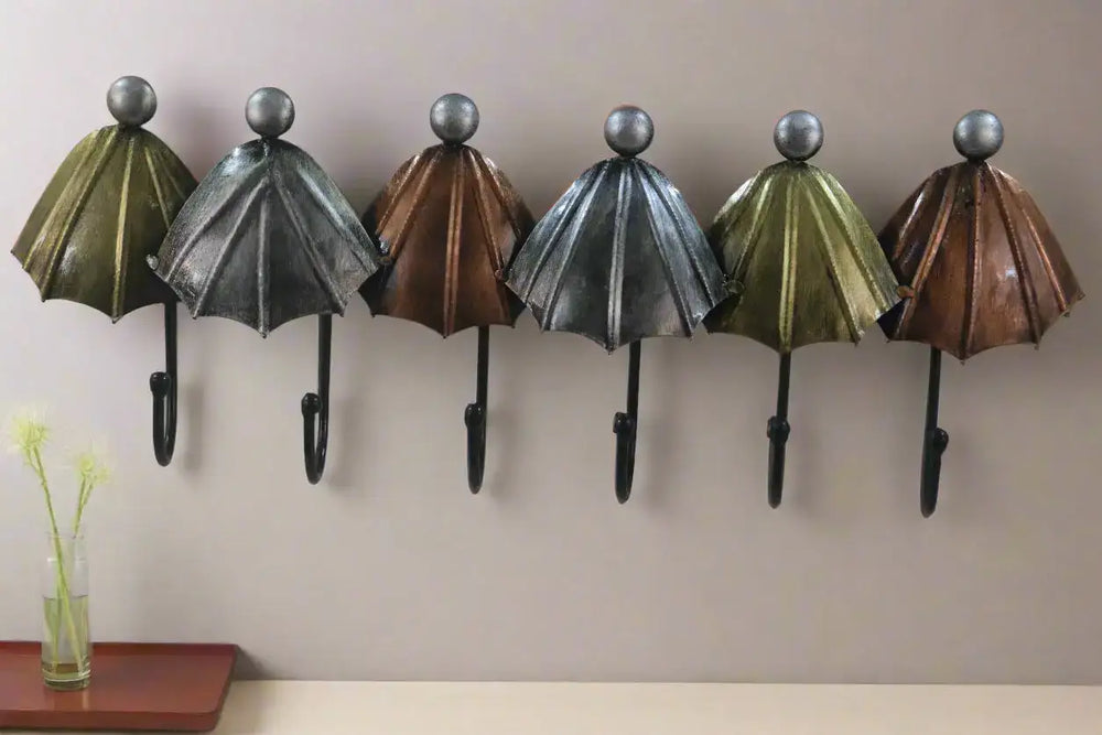 Iron Hand Painted Umbrella Wall Hanger Iron Decorative