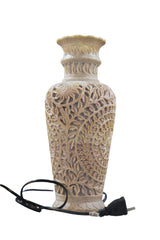 Decorative Flower Vase Lamp – Intricate Jali Carving Inspired by Kashi Temples