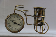 Iron Cycle Clock with Pen Holder Table Top
