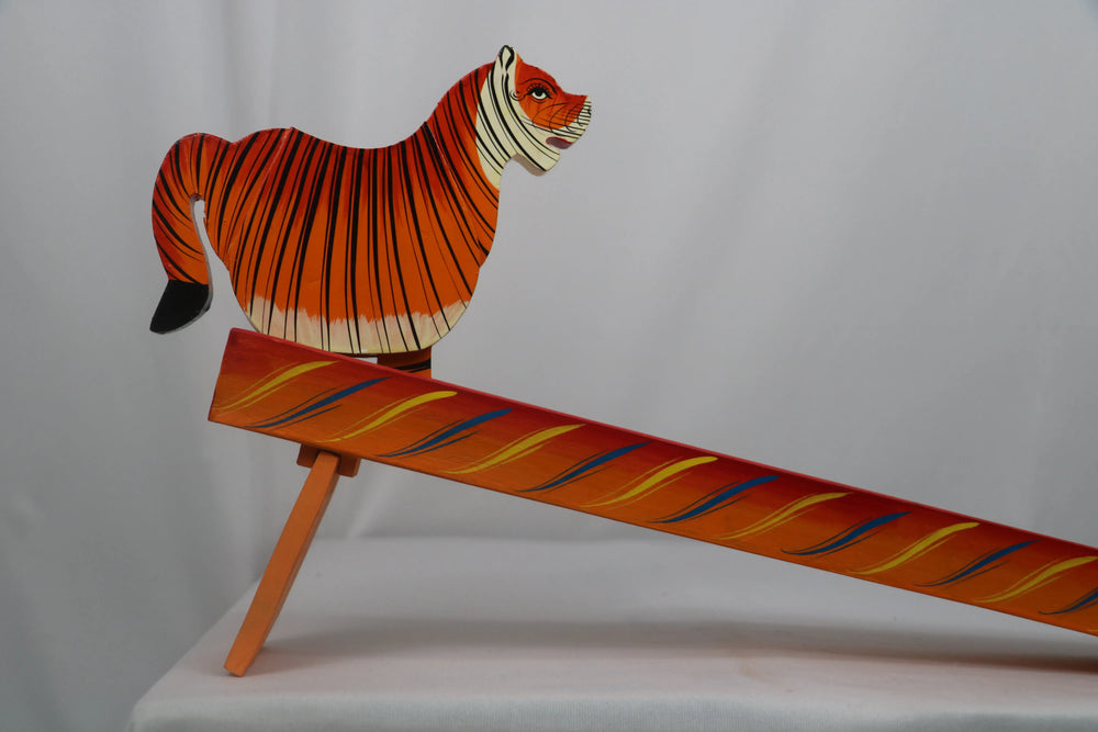 Wooden Tiger Slider Game – Traditional Skill-Building Toy for Children Wooden Lacquerware&toys
