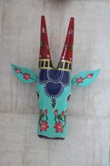 Colorful Wooden Cow Faces Wall Art – Handcrafted Home Accent