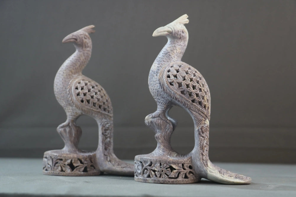 Jali Art Peacock Pair – Handmade Decorative Figurines for Gift & Display Bachcha Lal