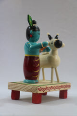Chennapattnam Wooden Krishna and Cow – Perfect Spiritual Gift