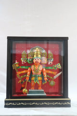 Wooden Panchamukha Hanuman Frame with Light – Sacred Home Temple Decor Wooden Lacquerware