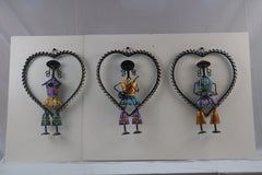 Iron Hand Painted Rajasthani Lady Musicians Wall Hangings Iron Decorative