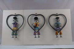 Iron Hand Painted Rajasthani Lady Musicians Wall Hangings