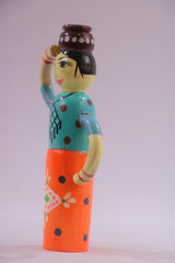 Chennapatnam Wooden Milk Woman Statue – Artisan Crafted Decor