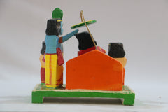 Krishna Darbar – Wooden Handcrafted Spiritual Panel