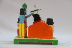 Krishna Darbar – Wooden Handcrafted Spiritual Panel Balaji varanasi