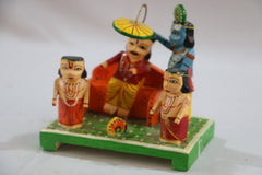 Krishna Darbar – Wooden Handcrafted Spiritual Panel