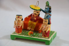 Krishna Darbar – Wooden Handcrafted Spiritual Panel Balaji varanasi