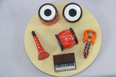 Channapatna Wooden Musician Set of 6 with Base – Handcrafted Musical Figurines Wooden Lacquerware&toys