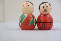 Traditional Couple Dolls in Non-Toxic Green – Perfect Cultural Decor
