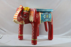 Wooden Hand-Painted Elephant Stool – Decorative Accent Furniture Wooden Decorative