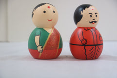 Traditional Couple Dolls in Non-Toxic Green – Perfect Cultural Decor