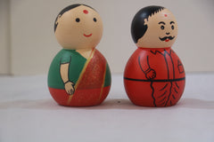 Traditional Couple Dolls in Non-Toxic Green – Perfect Cultural Decor